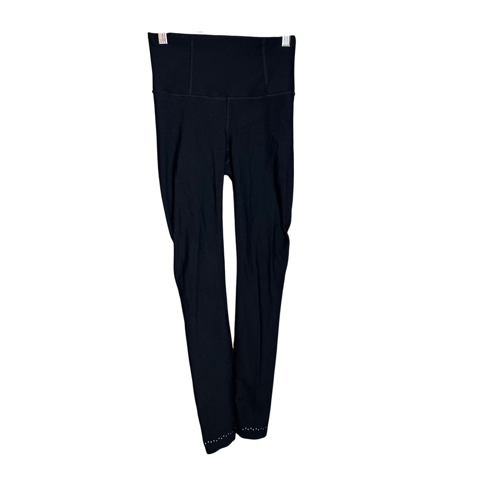 Lululemon Black Zoned In Tight Leggings Perforated Ankle Size 4